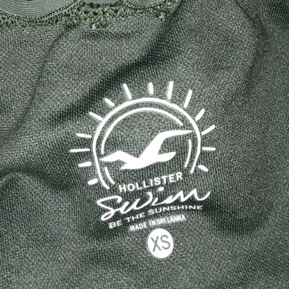 Hollister Swim Dark Green Ruffled Cheeky Bikini Bottoms Size XS Ruched Scrunch - Picture 4 of 4